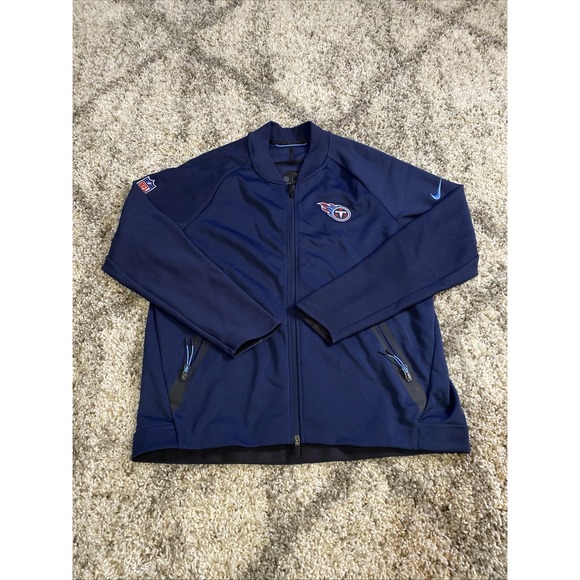 Team Issued Nike‎ Tennessee Titans NFL On Field Dri-Fit Sideline Jacket XL Navy